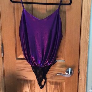 Free people disco style metallic shinny body suit